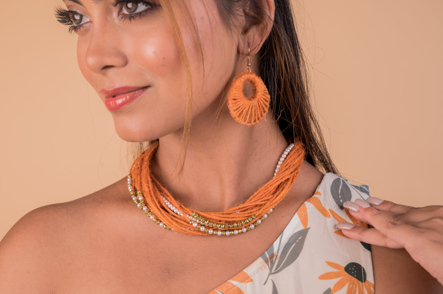Tangy Orange (with Earrings)