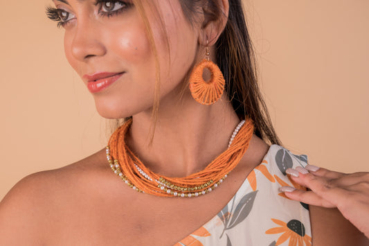 Tangy Orange (with Earrings)